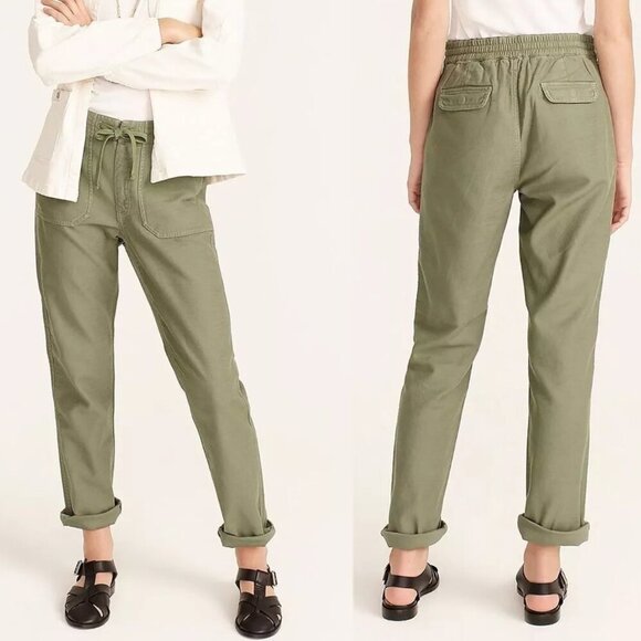 J. Crew Pants - New! J. Crew Green Cotton Tie Waist Drawstring Camp Pants NWT 35388